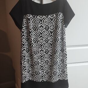 Dress Barn Black and White Midi Dress